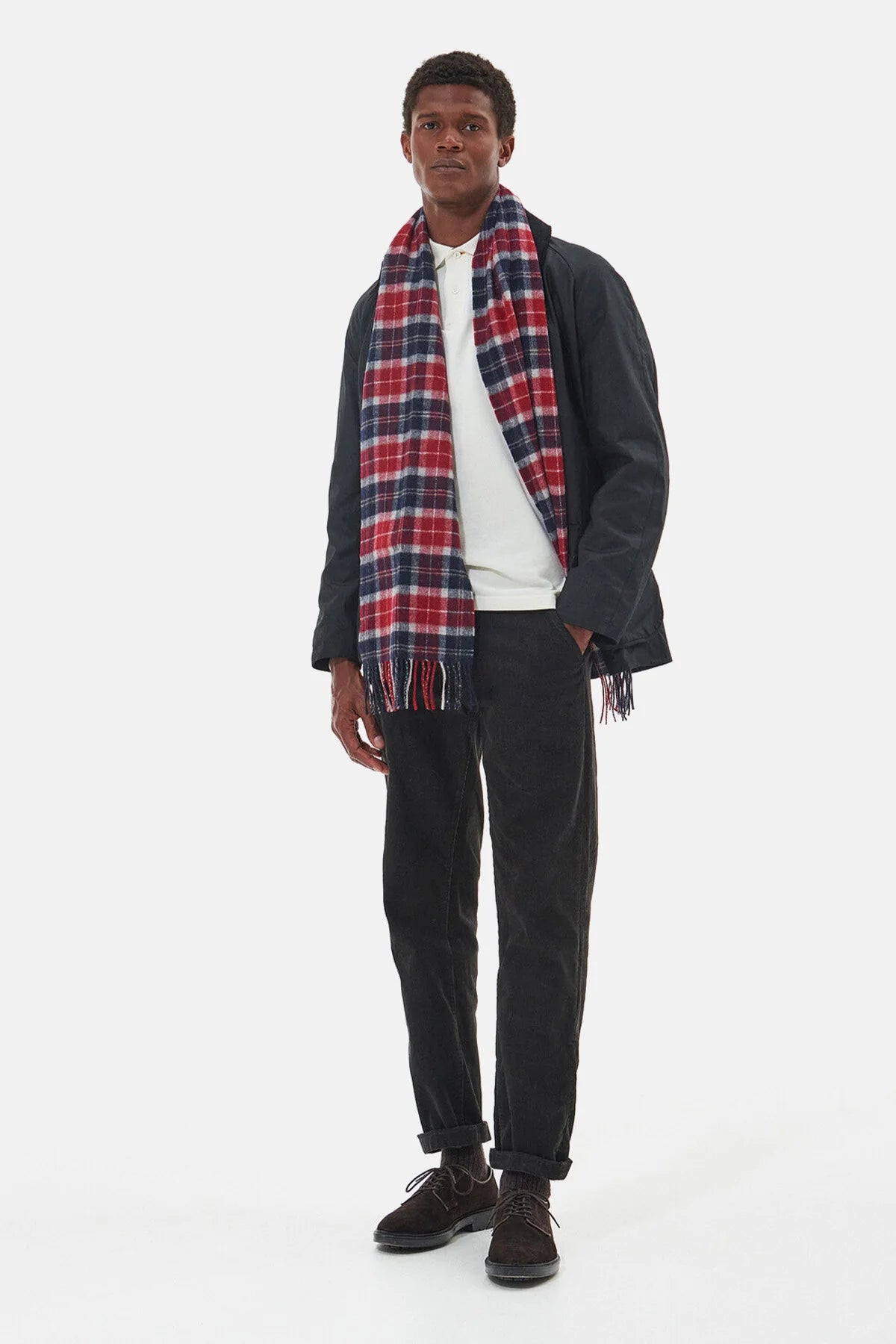 Tartan Lambswool Scarf - CRANBERRY TARTAN
