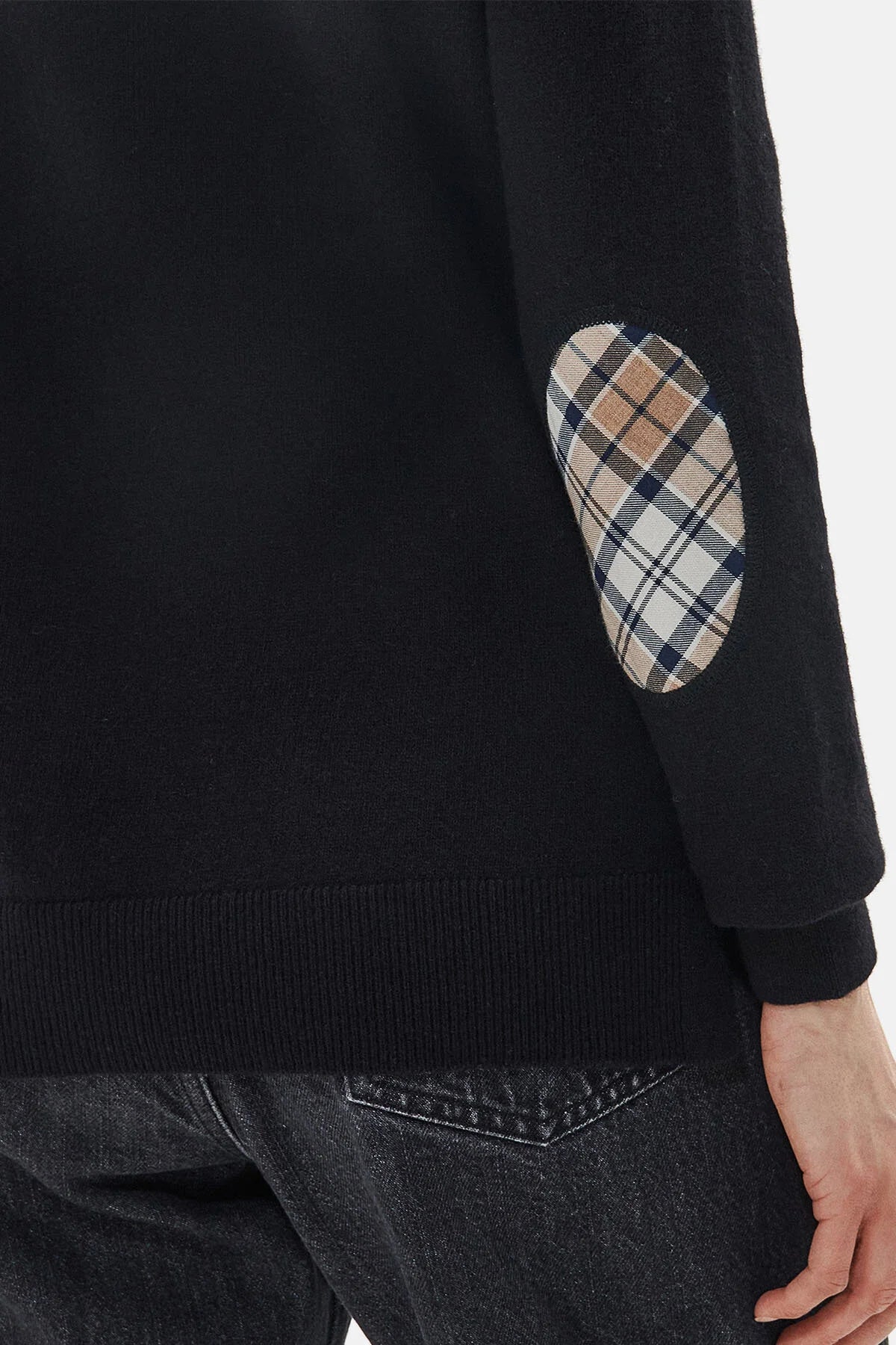 Pendle Roll-Neck Sweatshirt - BLACK/FAWN