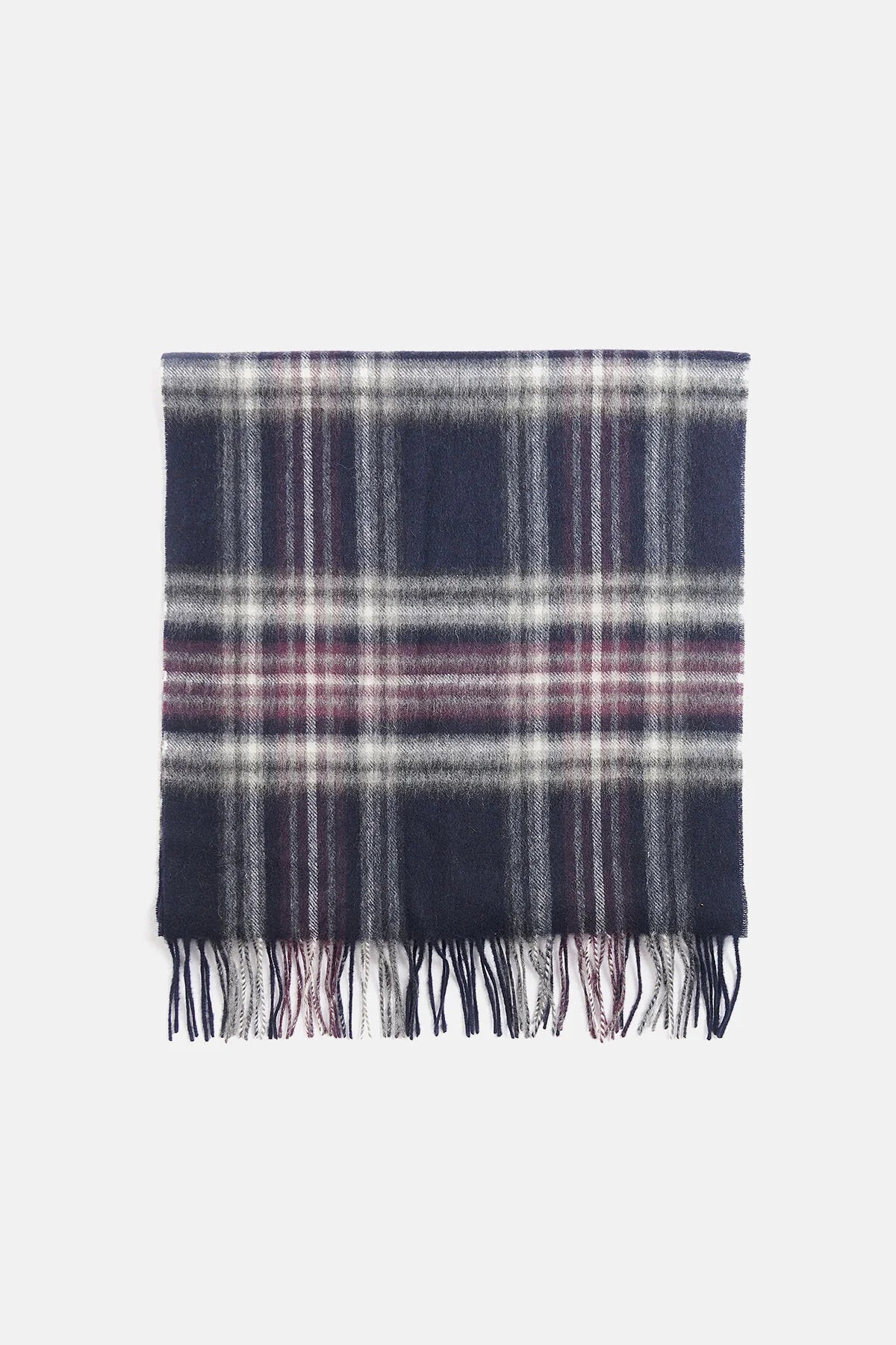 Torridon Check Scarf - BLACK SLATE TARTAN