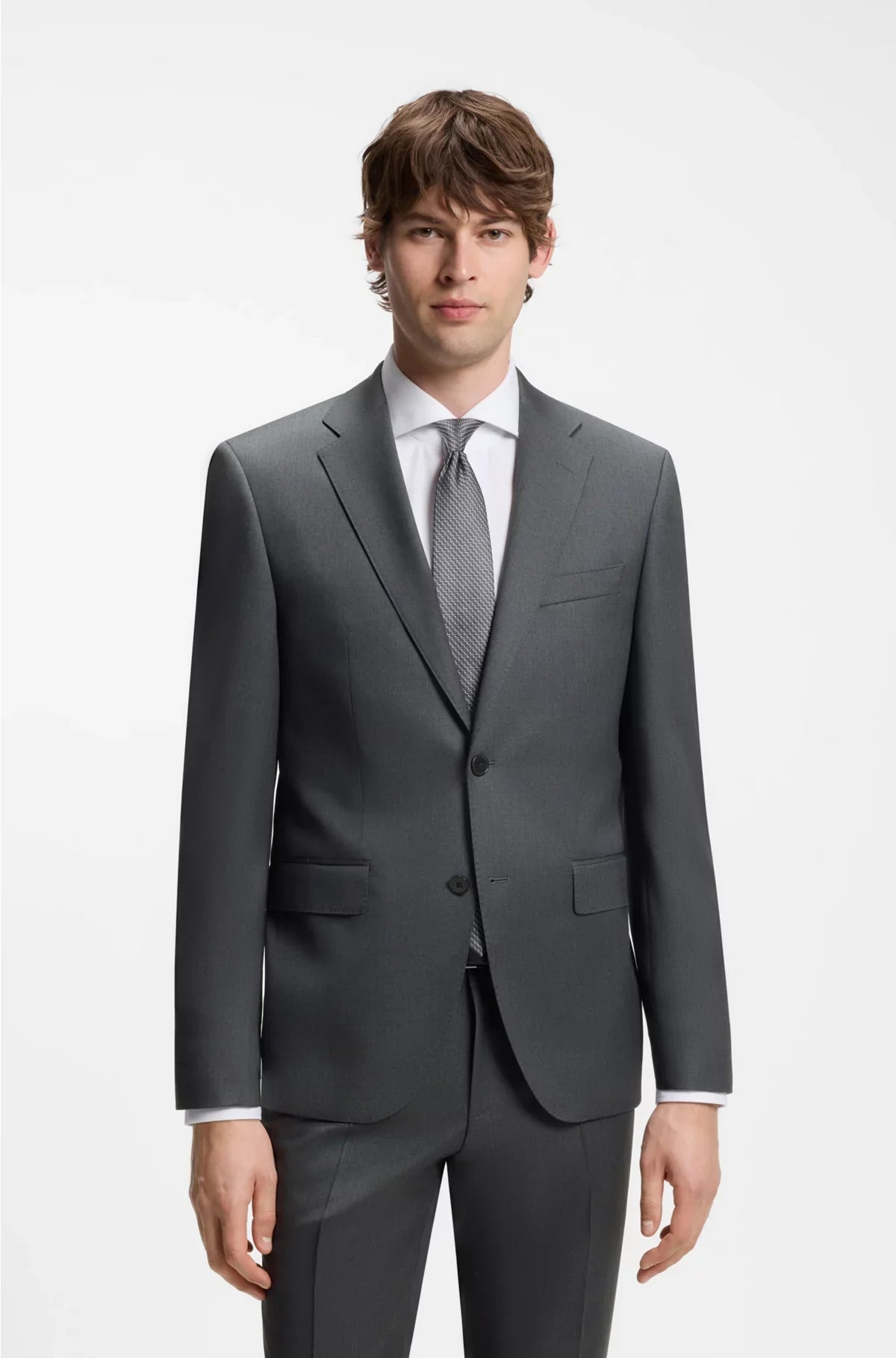 REGULAR-FIT SUIT JACKET IN VIRGIN-WOOL SERGE