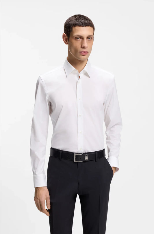 SLIM-FIT SHIRT IN EASY-IRON STRETCH-COTTON POPLIN