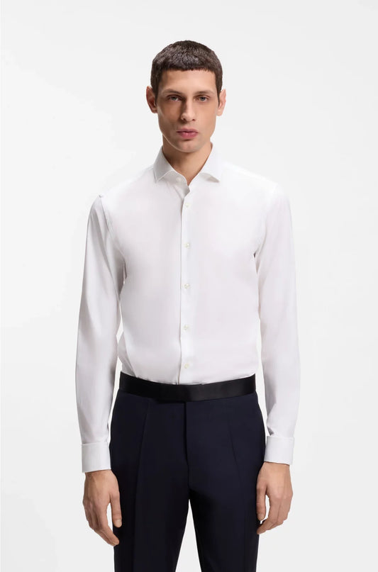 SLIM-FIT SHIRT IN STRETCH-COTTON TWILL