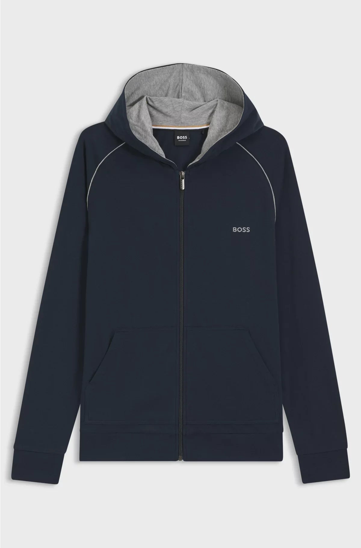 ZIP-UP HOODIE IN STRETCH COTTON WITH EMBROIDERED LOGO