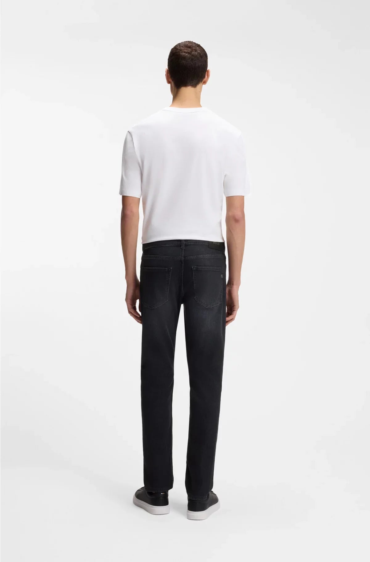 DELAWARE SLIM-FIT JEANS IN BLACK SUPER-SOFT ITALIAN DENIM