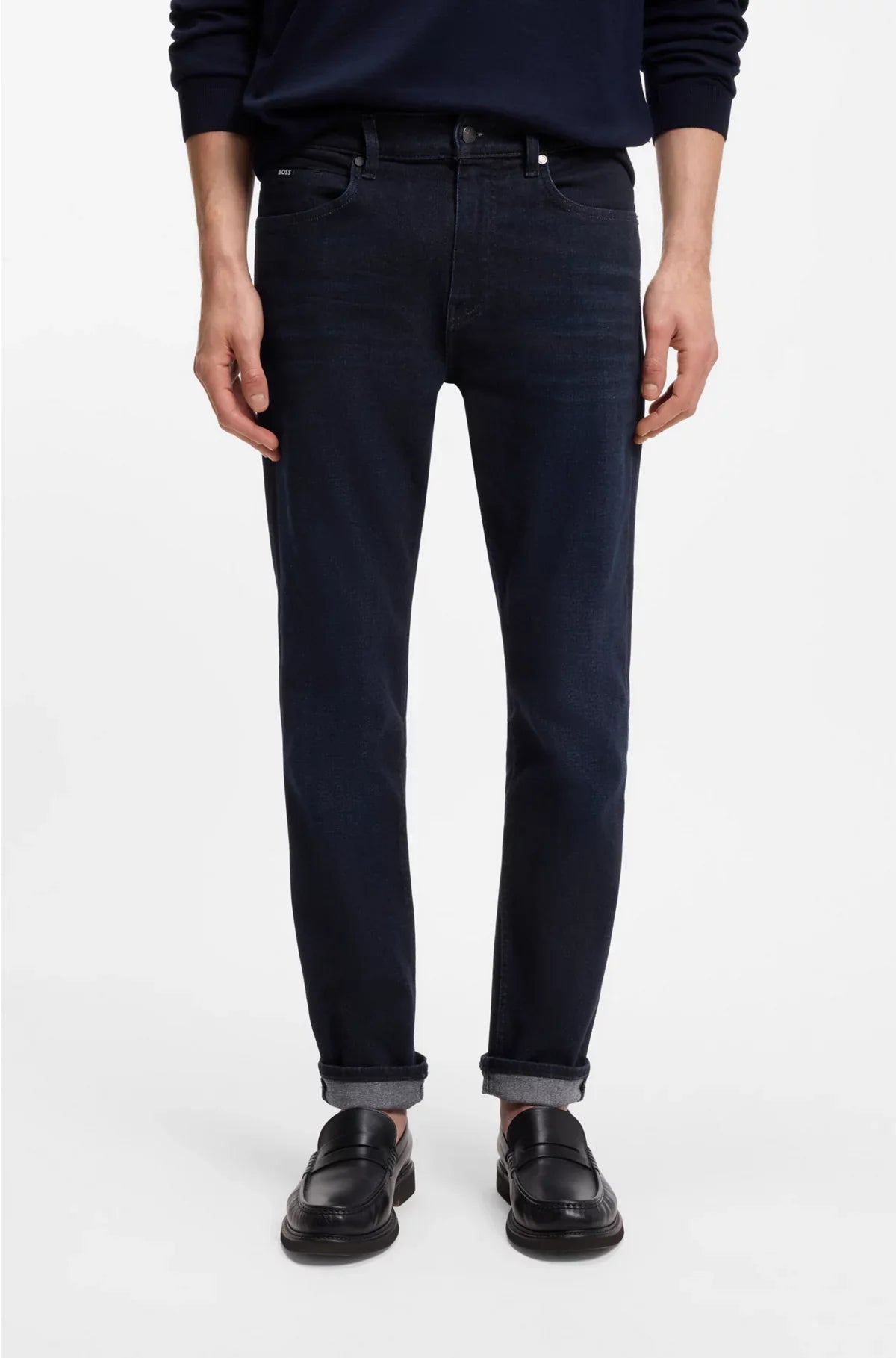 DELAWARE SLIM-FIT JEANS IN DARK-BLUE SOFT DENIM