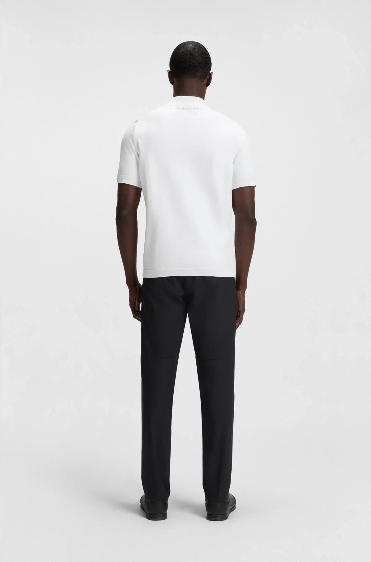 ZIP-NECK KNIT POLO SWEATER IN COTTON