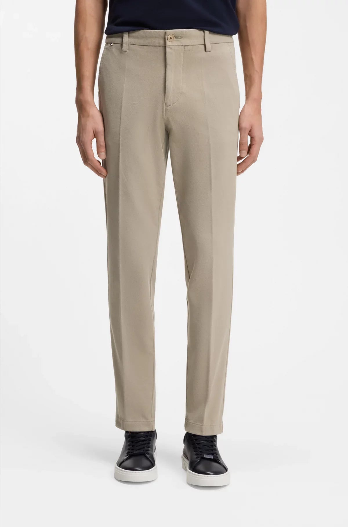 SLIM-FIT TROUSERS IN STRUCTURED STRETCH COTTON