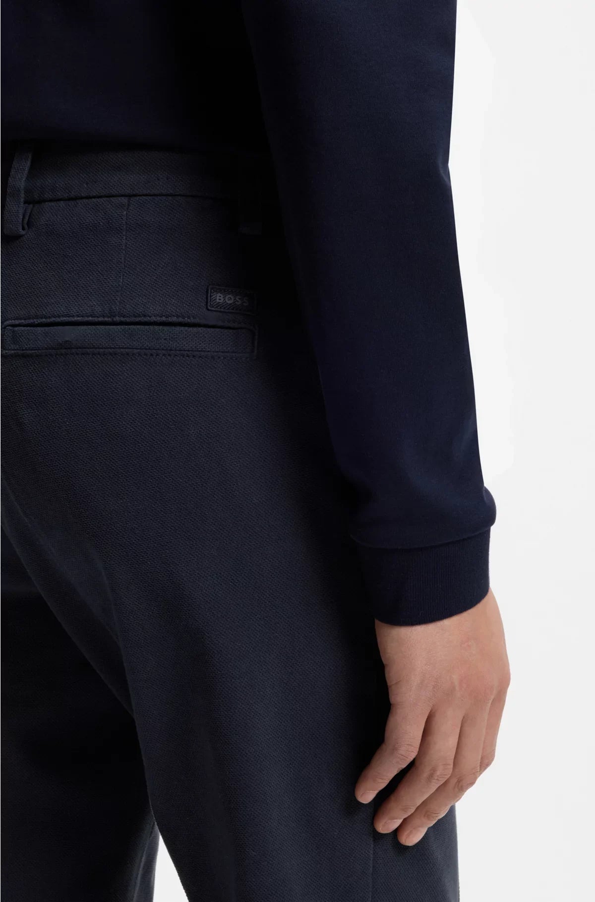 SLIM-FIT TROUSERS IN STRUCTURED STRETCH COTTON