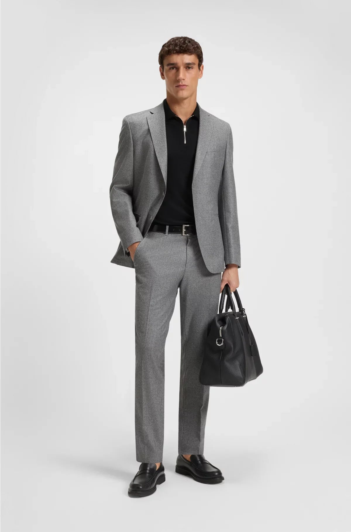 ZIP-NECK POLO SHIRT WITH PIQUE WEAVE
