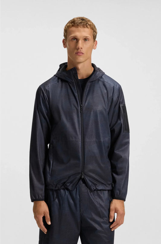 ACTIVE HOODED PARKA JACKET WITH ALL-OVER PRINT