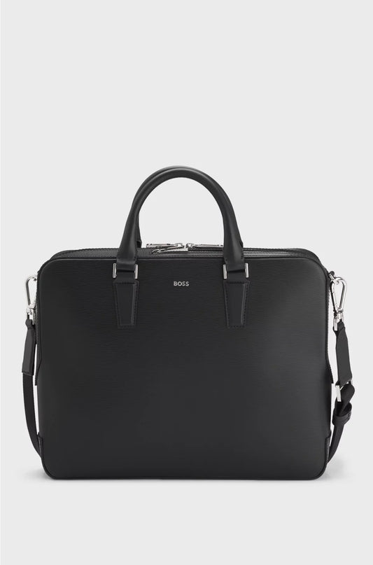 LEATHER DOCUMENT CASE WITH LOGO LETTERING