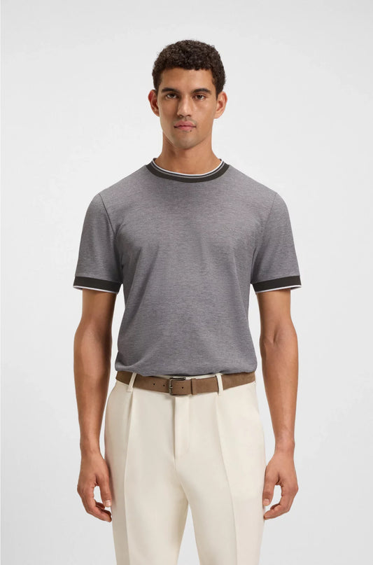 COTTON-PIQUE T-SHIRT WITH LOGO DETAIL