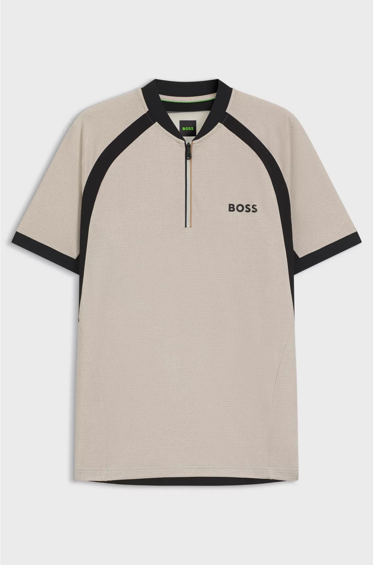 ZIP-NECK SLIM-FIT POLO SHIRT IN MESH JERSEY