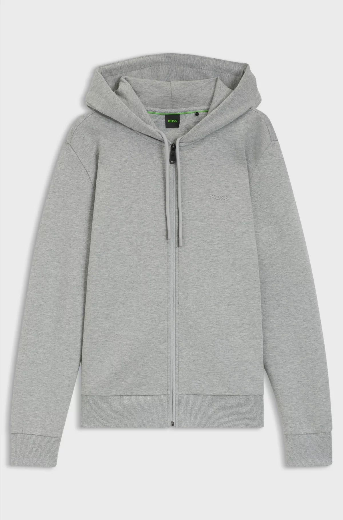 ZIP-UP HOODIE IN STRETCH COTTON WITH LOGO DETAIL
