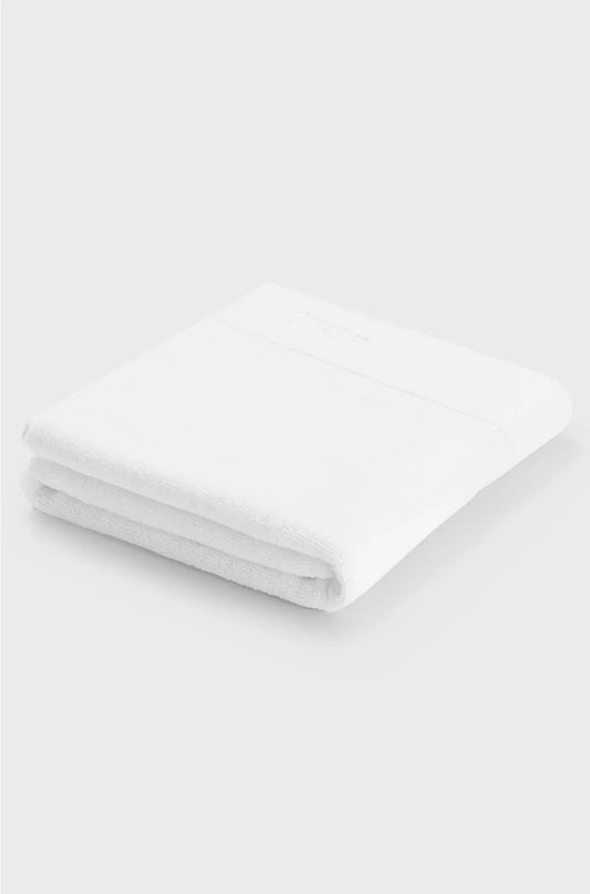 WHITE AEGEAN-COTTON BATH MAT WITH TONAL LOGO